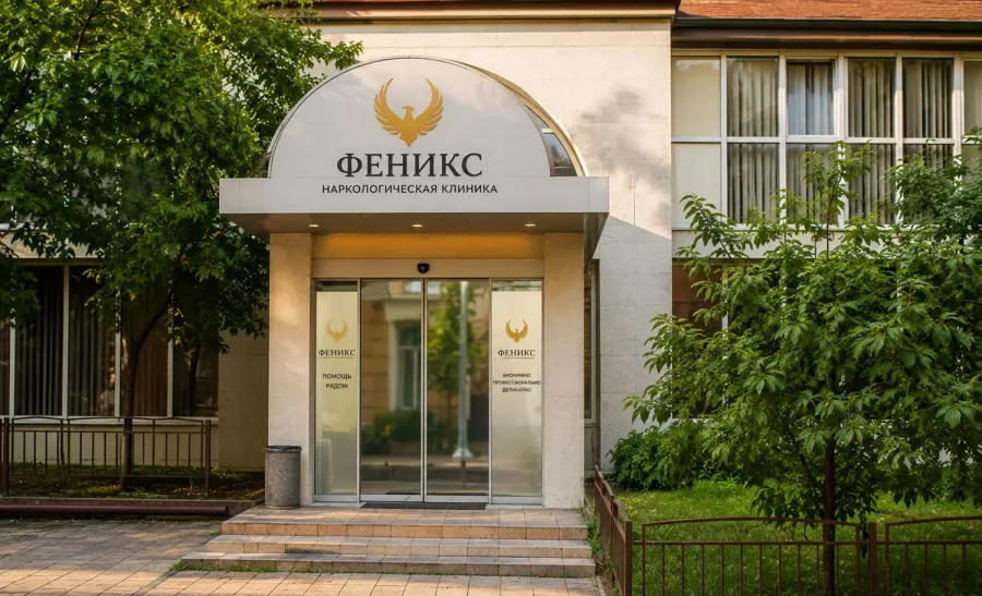 Вход в наркологическую клинику «Феникс» в Зеленоградске